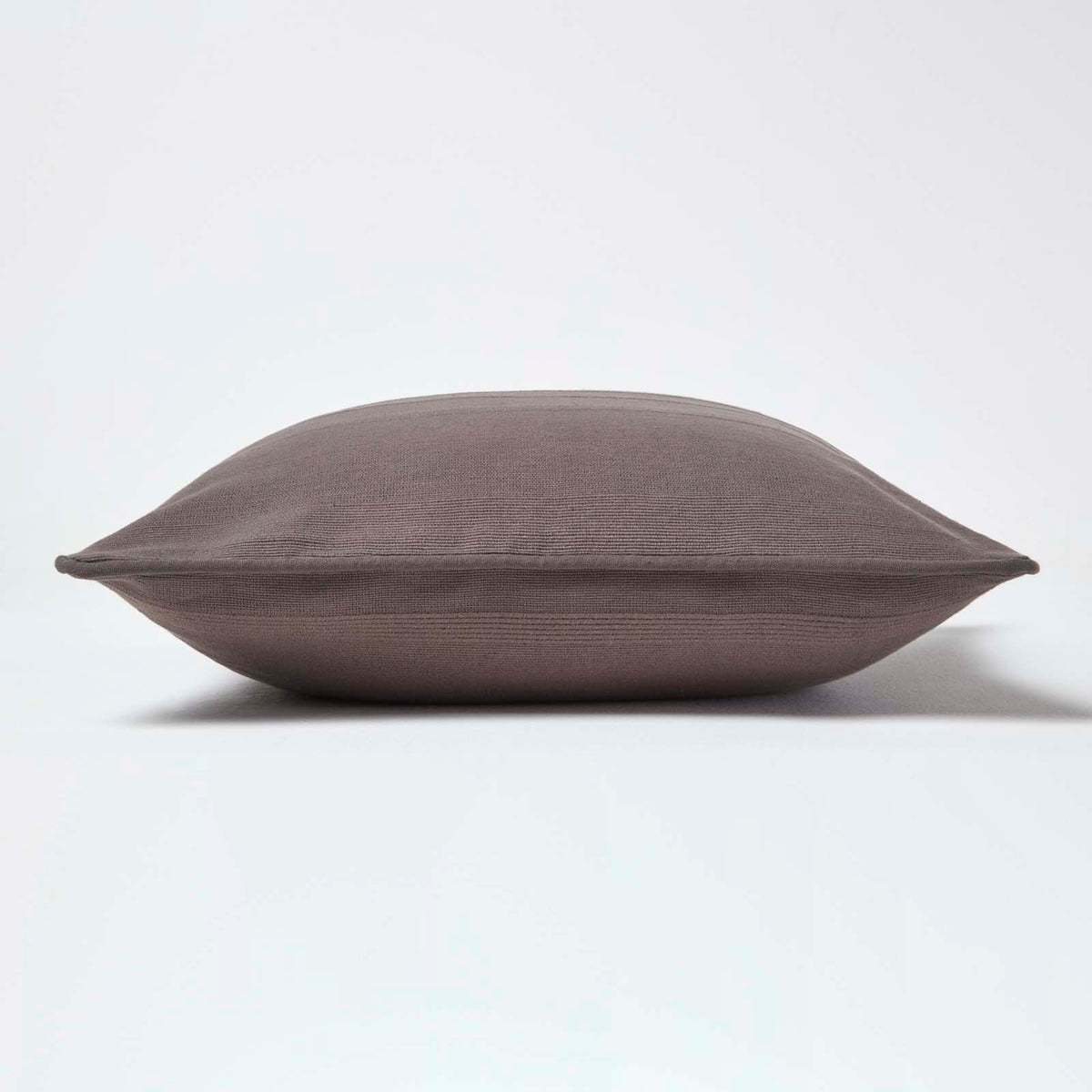 Cotton Rajput Ribbed Cushion Cover | 45cm x 45cm | Charcoal Grey