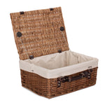 Wicker Double Steamed 40cm Picnic Basket | White