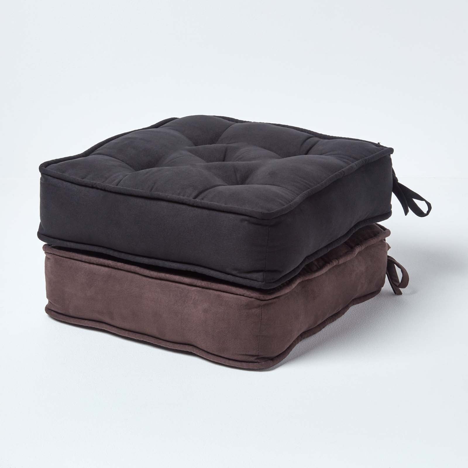 Faux Suede Dining Chair Booster Cushion | 40cm x 40cm | Chocolate