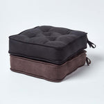 Faux Suede Dining Chair Booster Cushion | 40cm x 40cm | Black