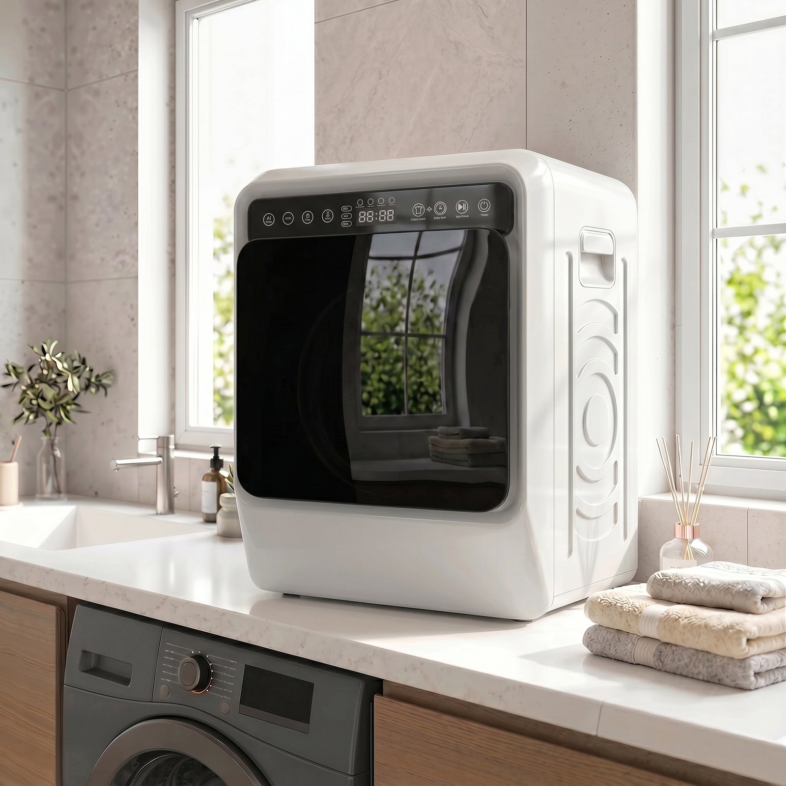 5kg Vented Tumble Dryer, 1000w Compact Front Tumble Dryer | White