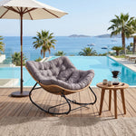 Modern Rocking Chair with Cushion – Compact | Grey