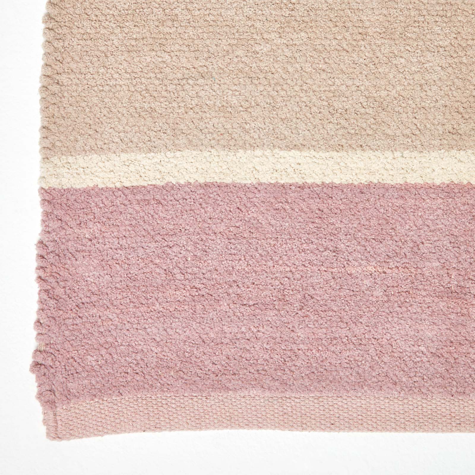 Cotton Chenille Striped Rug | 150cm x 95cm | Blue & Grey