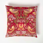 William Morris Strawberry Thief Velvet Cushion | 45cm x 45cm | Black