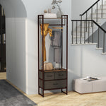 Clothes Hanging Rail With 3 Fabric Drawers Storage Shelves