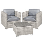 Malta Rattan 2 Seat Tea For Two Set | 2 Seat | Dove Grey