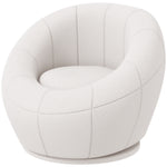 Modern Round Boucle Armchair Accent Chair Living Room | One Size | White