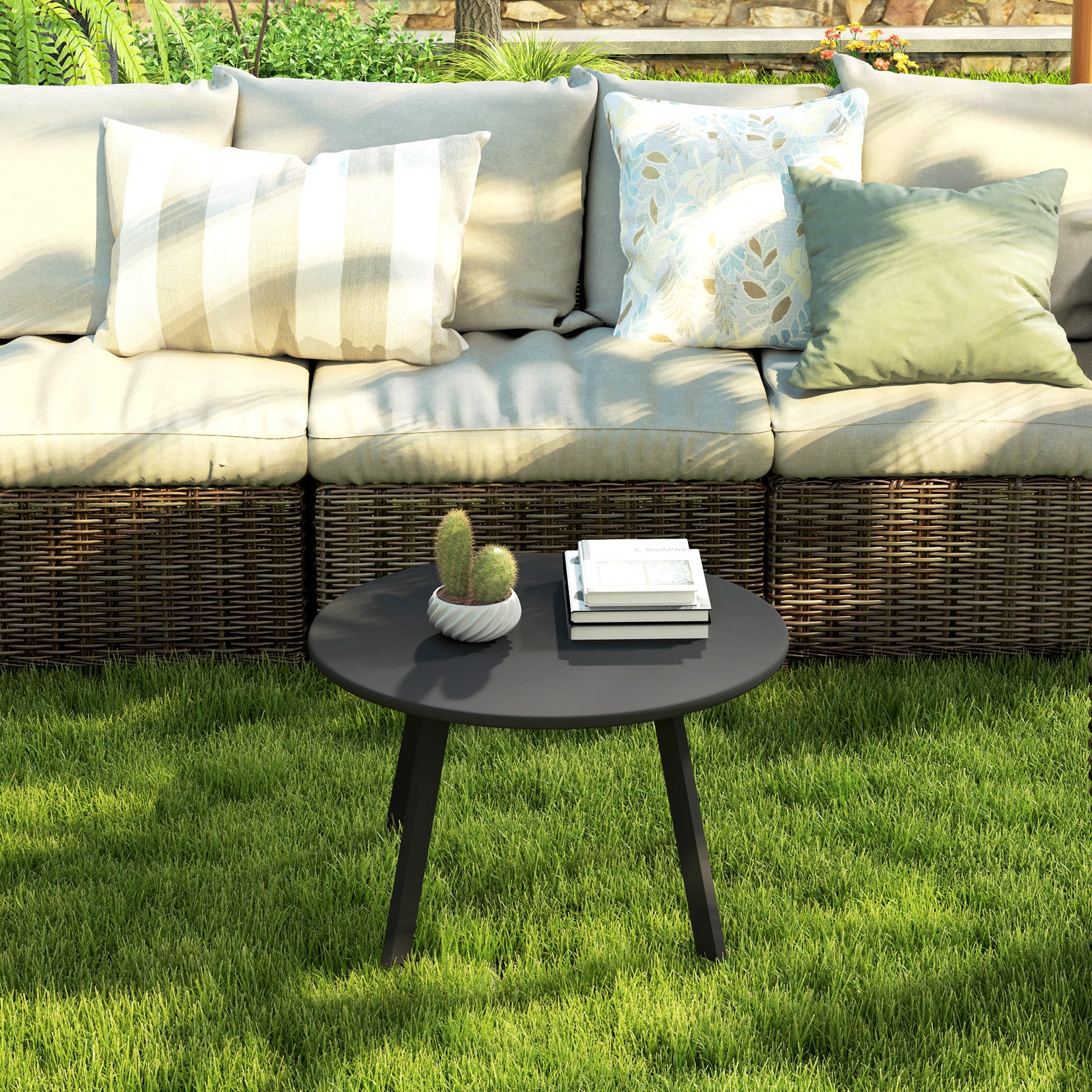 70cm Round Coffee Table W/ Non-slip Foot Pads