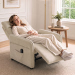 Recliner Armchair, Manual Recliner Chair, Massage & Heat | Beige