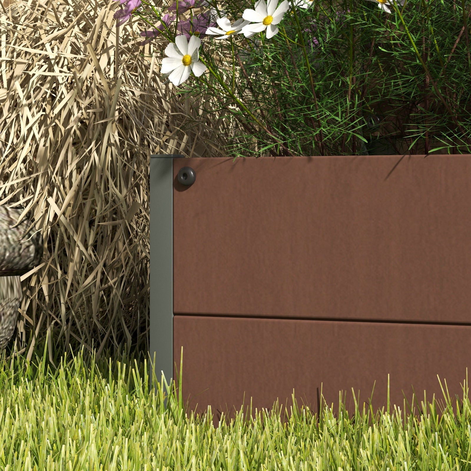 Garden Planter With Trellis For Climbing Plants | Brown