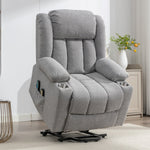 Lovell Electric Lift Assist Riser Recliner With Massage And Heat | Gray