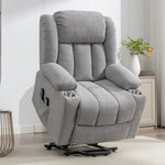 Lovell Electric Lift Assist Riser Recliner With Massage And Heat | Grey
