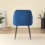 Stylish New York Dining Table Set with 4 Charlotte Velvet Chairs | Blue