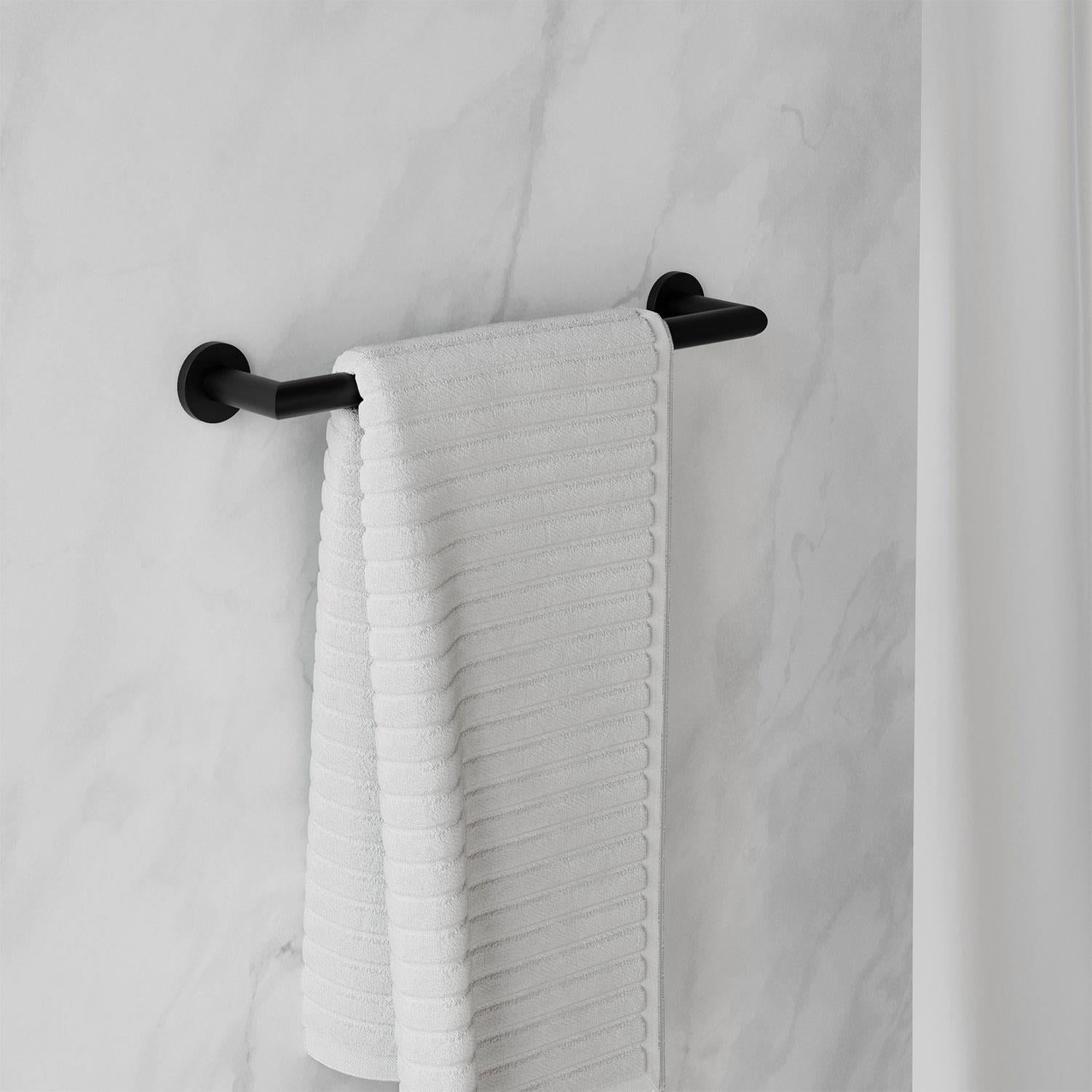 Towel Rail, Black Matt, Wall-mounted, 40 Cm. Collection Kubic