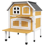 Outdoor Cat House Cat Shelter W/ Openable Asphalt Roof, Escape Doors