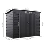 4x8ft Outdoor Storage Shed – Galvanized Steel Garden Shed Lockable With Double Doors & 2 Vents