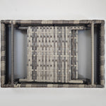 Foldable Rattan Coffee Table, Metal Frame, Mixed Grey