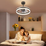 Ceiling Fan Light With 3 Colour, Timer, Reversible, Remote | One Size | Black