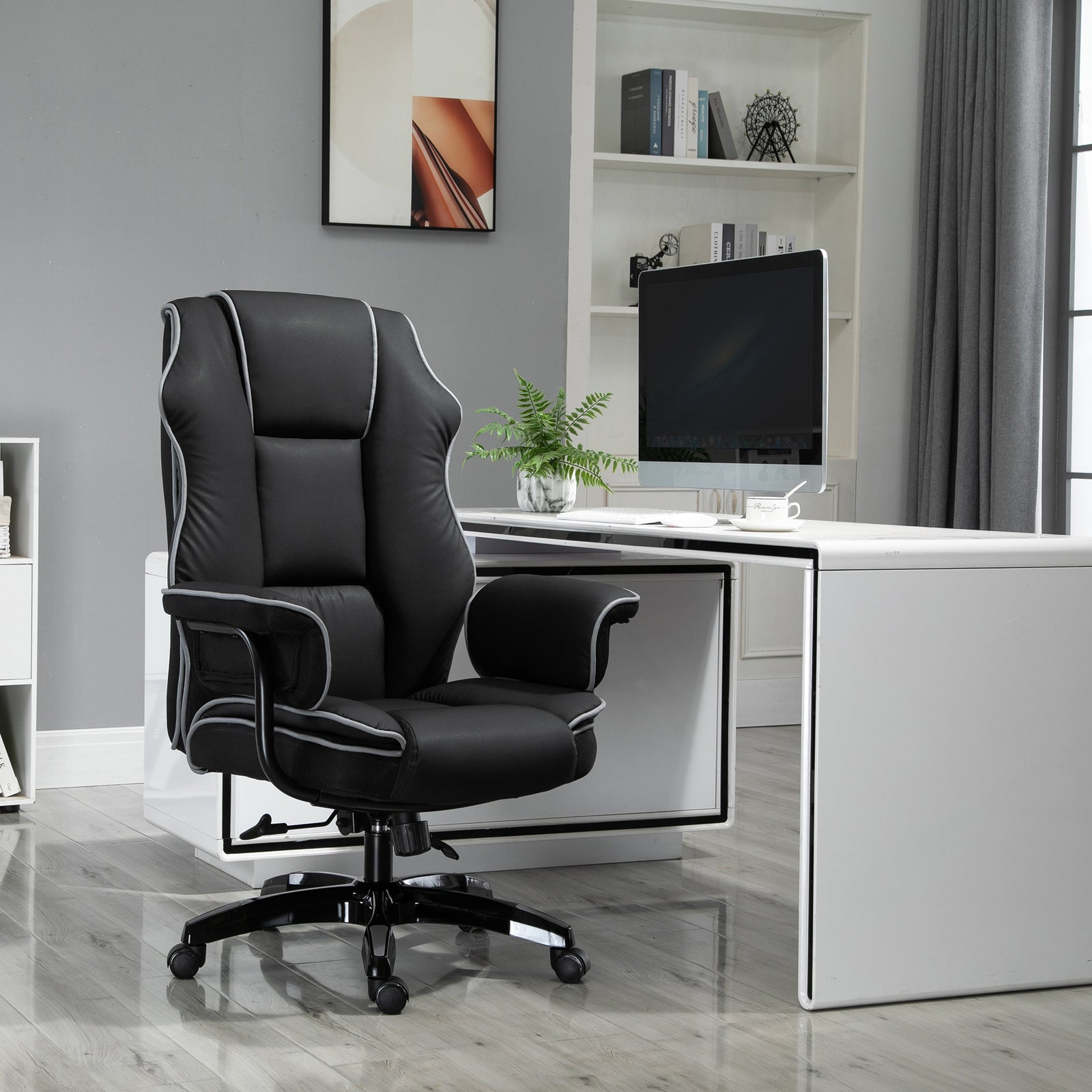 Pu Leather Reclining Office Chair | Black