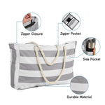 Polyester Large Capacity Tote Bag Beach Bag | Grey