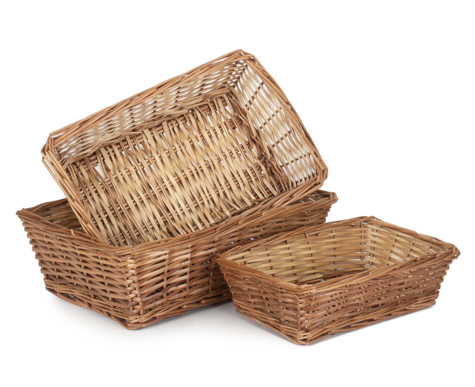 Tapered Split Willow Tray | Set-of-3 | Brown