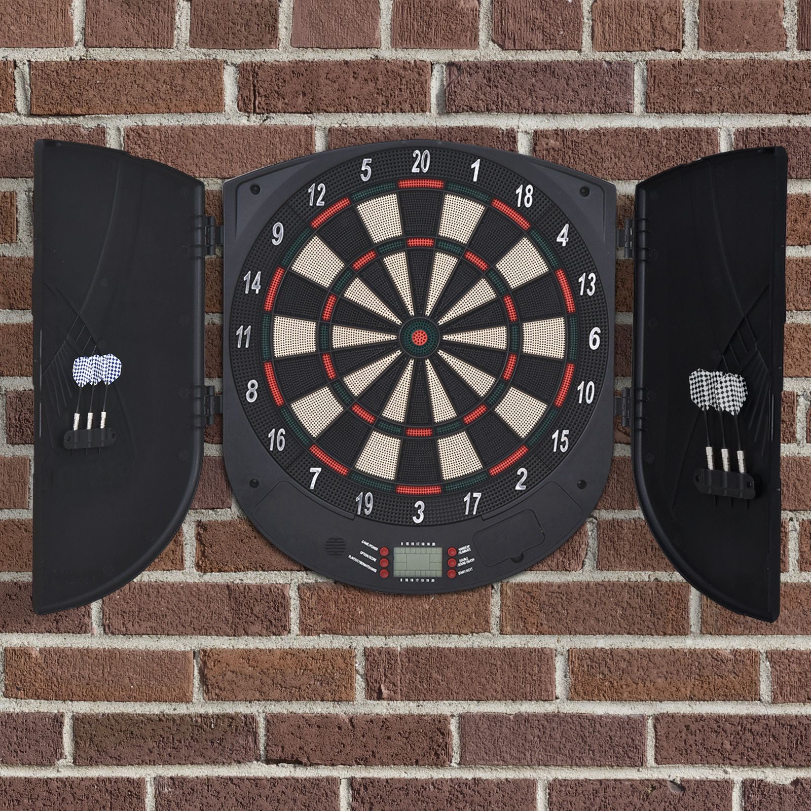 Electronic Dartboard 26 Games, 6 Darts Storage Cabinet