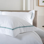 Hampstead Duvet Cover Set – 200 Thread Count 100% Cotton With Oxford Pillowcases & Inserted Ribbon | Super King | Green