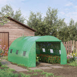 Tunnel Greenhouse W/ Pe Cover & Zipper Door