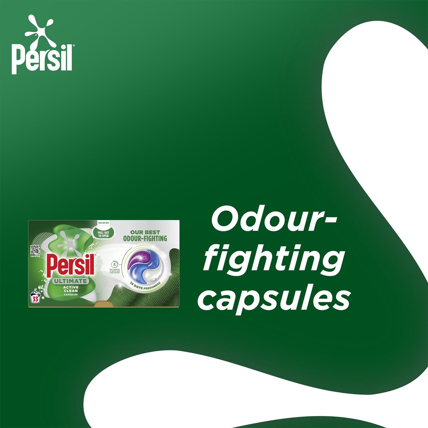 Ultimate Washing Capsules Active Clean Stain Removal 33 Washes, 3 Pack