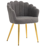 HOMCOM Petal-back Lounge Chair With Faux Lamb's Wool And Metal Legs