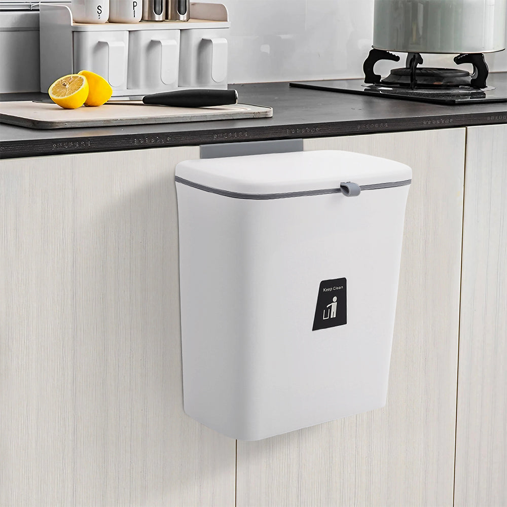 Kitchen Compost Bin Hanging Trash Can | White