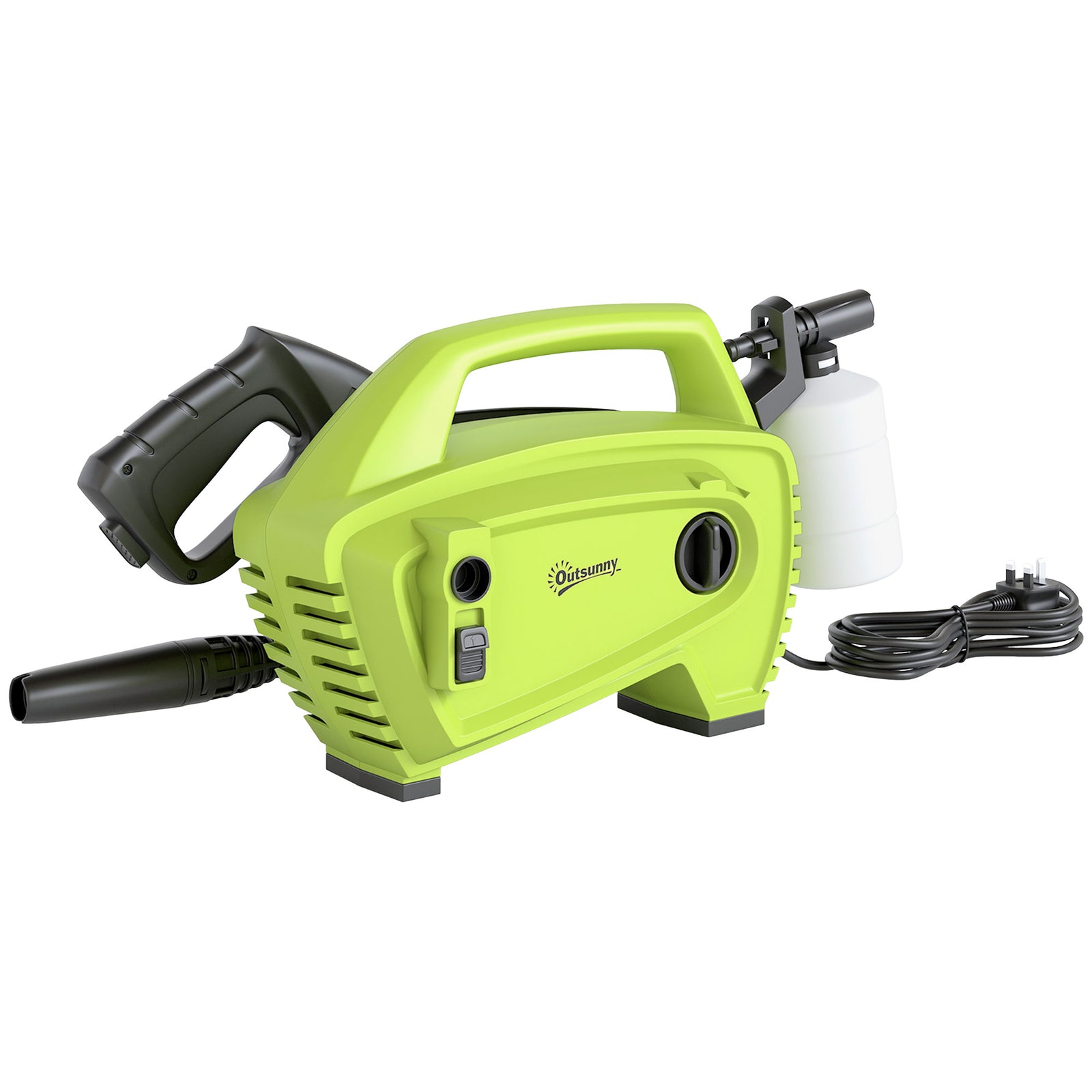 1600w Power Washer 130 Bar Pressure Washer 6m Hose, Nozzle, Green