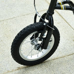 Dual Brakes Kick Scooter 12-inch Inflatable Wheel Ride On Toy For Age 5+ | Black