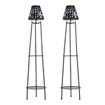 2 Pack Solar Lights Outdoor With Plant Stands Solar Floor Lamp & Street Lights With Metal Tripod Patio Decor