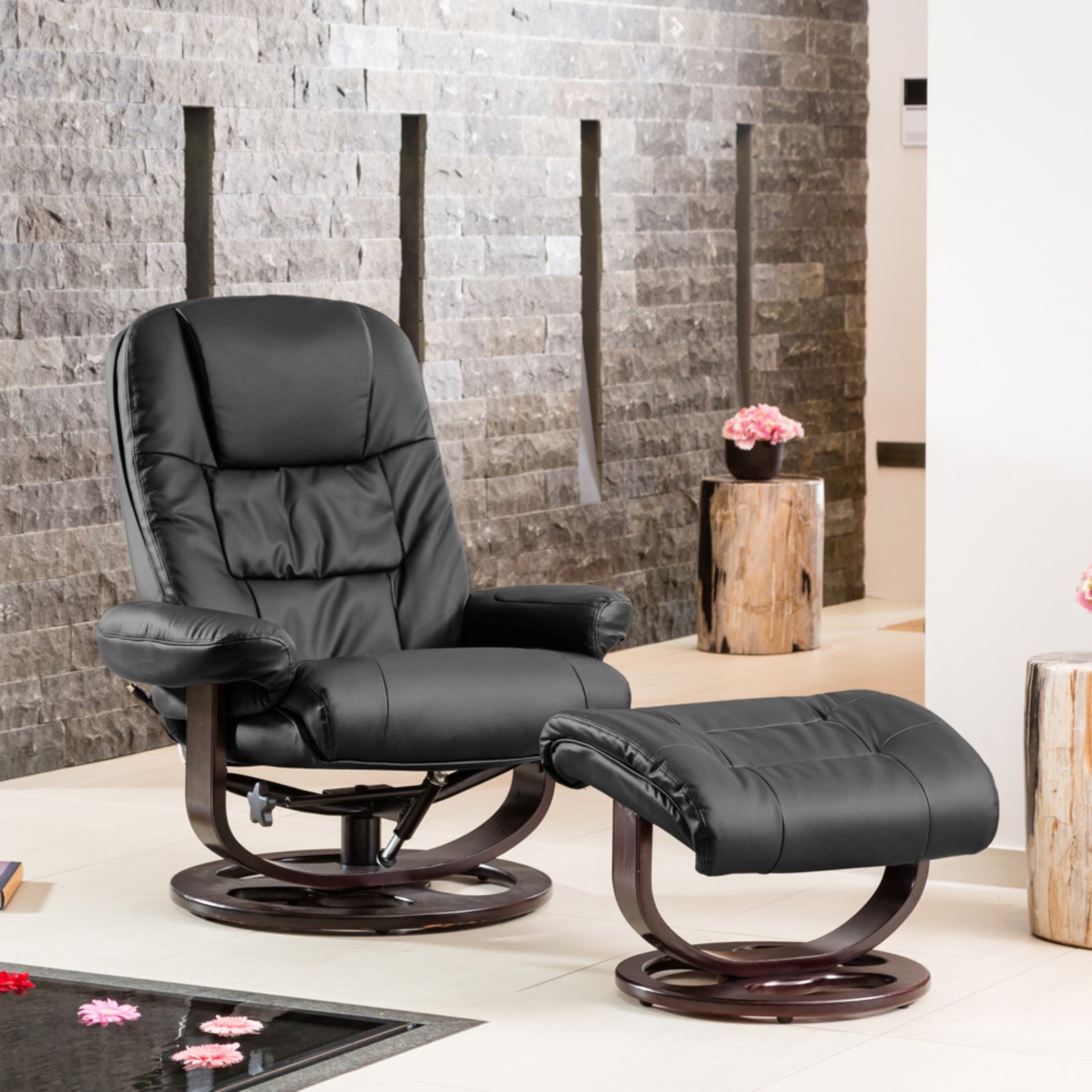 Burdell Swivel Recliner | Black
