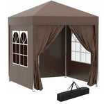 2mx2m Pop Up Gazebo Party Tent Canopy Marquee W/ Storage Bag | Coffee