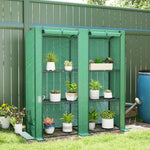 3 Tier Lean-to Mini Greenhouse With Green Hemmed Edging