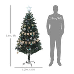 5/6ft Artificial Christmas Tree With Led Blue Red/Blue | 6ft | Blue
