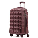 Medium 25" Hard Shell Bubble Design Check-in Suitcase Hold Luggage Bag 20kg+ | Medium | Burgundy
