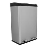 60l Dual Pedal Bin | Silver