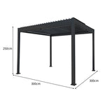 Aluminium Pergola With Anthracite Blinds & Led Lights | 3m x 3m | Anthracite