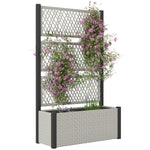 Garden Planter Box With Trellis, Rattan Raised Bed