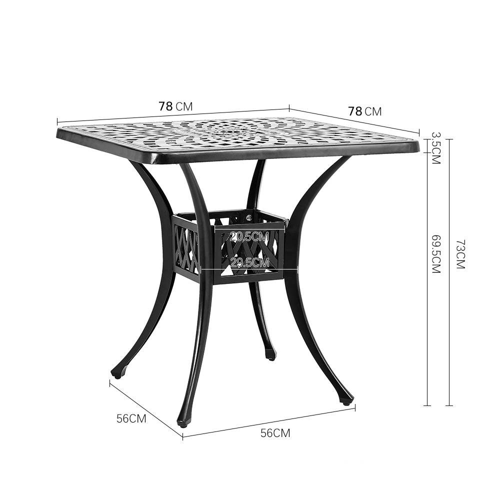 3 Pcs Cast Aluminium Garden Dining Set