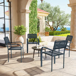 Garden Chairs Set, Stackable & Rattan Effect | Dark Grey
