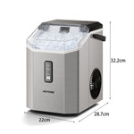 Nugget Ice Maker Portable Ice Machine With Handle, 15kg/24h, Ready In 5 Minutes, Self-cleaning, Easy To Use For Home | Silver