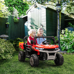 12v Two-seater Kids Electric Ride-on Car W/ Electric Bucket | Red