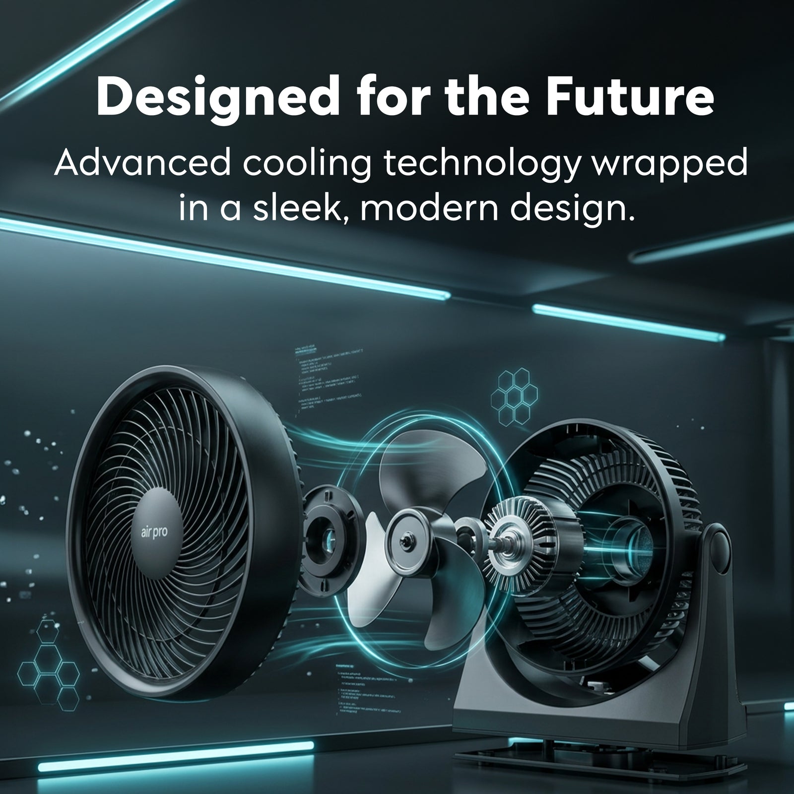 Air Pro 10'' Desk Fan Turbo Air Circulator 3 Speeds Quiet Airflow