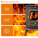 7kw Cast Iron Wood Burning Stove Multi-fuel Fireplace Ja001 Defra Approved