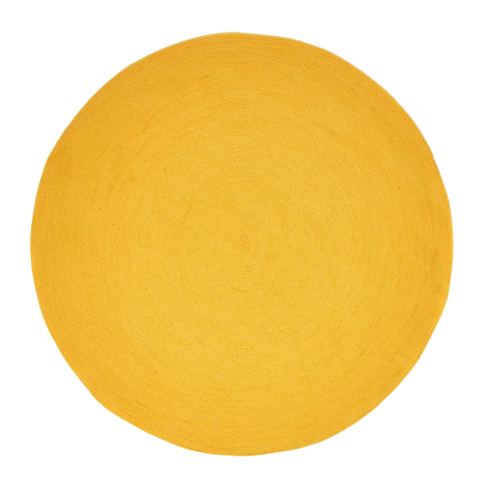 Handmade Woven Braided Oval Rug | 120cm | Mustard