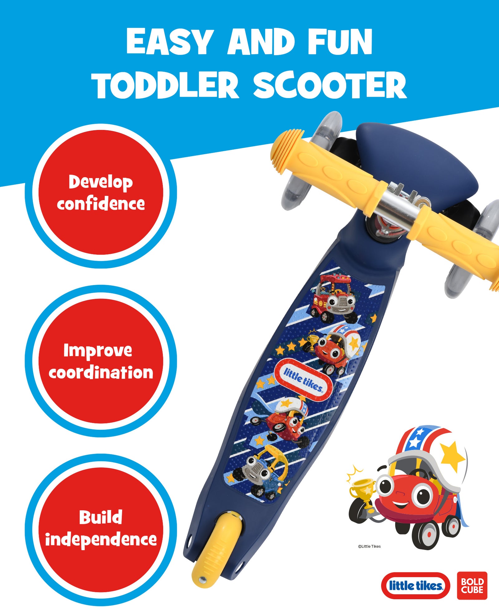 Little Tikes Kids 3 Wheel Scooter | Red